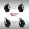Service Caster 8 Inch SS Polyolefin Caster Set with Roller Bearings 4 Swivel Lock 2 Brake SCC SCC-SS30S820-POR-TLB-BSL-2-BSL-2 - alternate 2